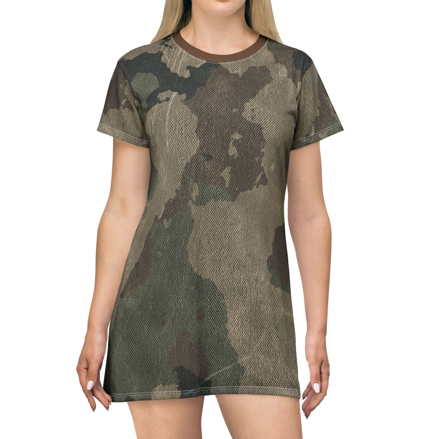 Camo T-Shirt Dress | Dirty Brown Camouflage