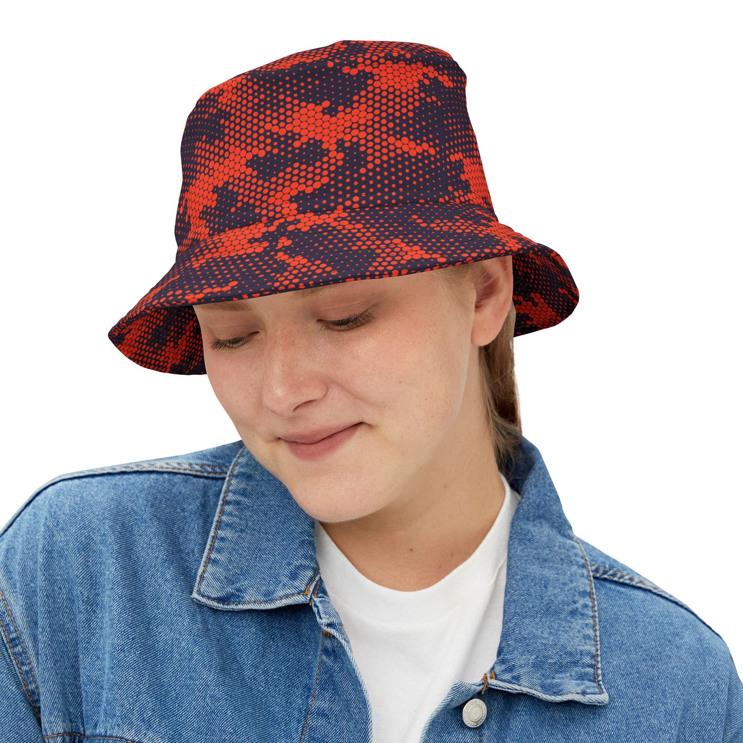 Camo Bucket Hat | Orange & Blue Camouflage