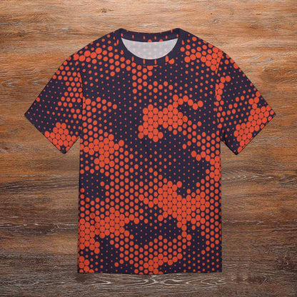 Camo Shirt | Orange & Blue Digital Camouflage T