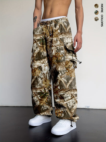 Men's Camo Cargo Pants with Multi-Pocket | Loose Fit