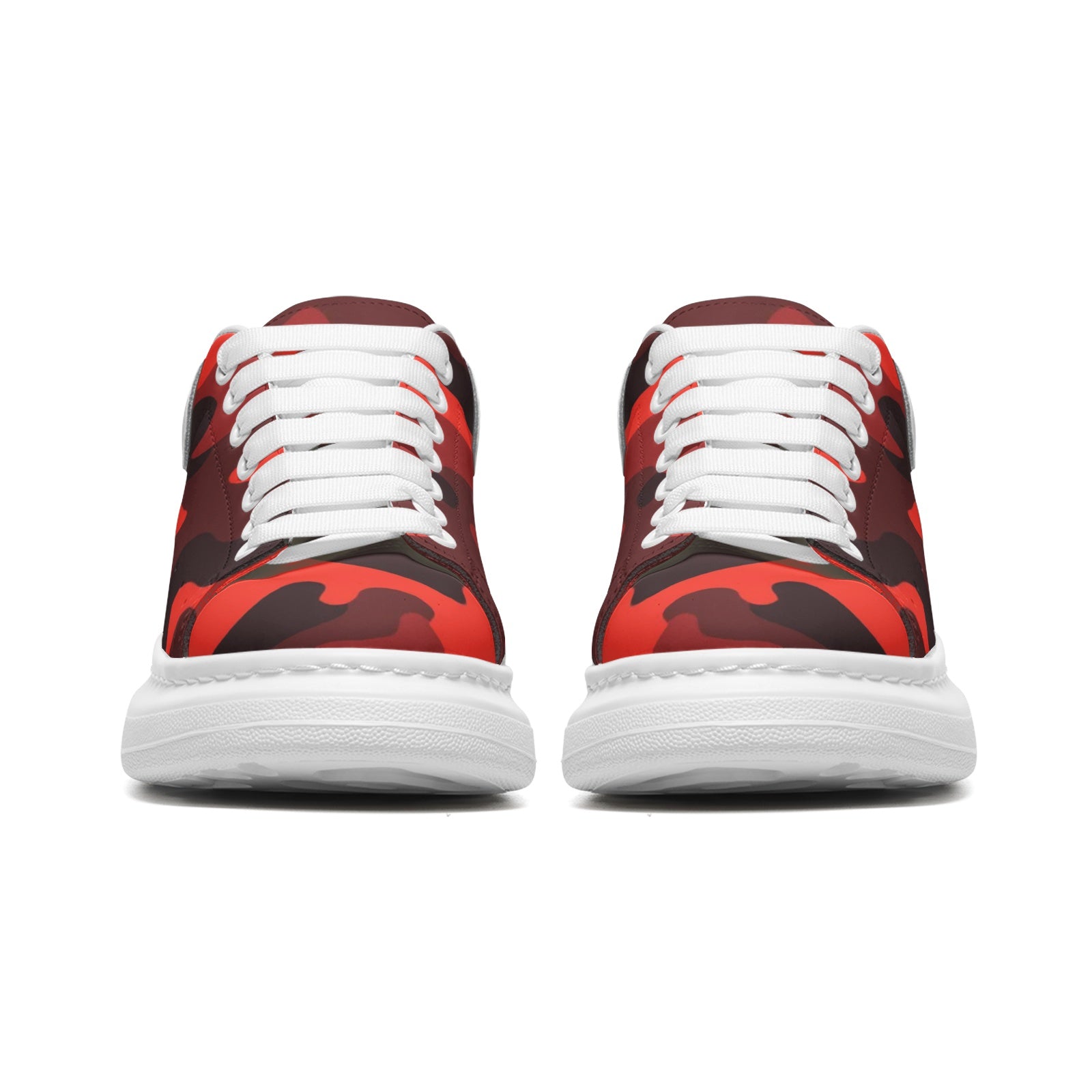 Oversized McQueen Sneakers | Scarlet Red & Black Camouflage