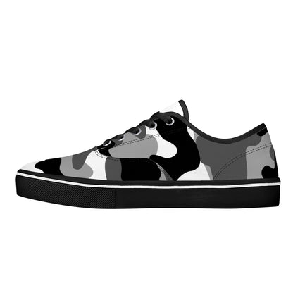 Camo Skate Shoes | Gray, Black, and White Camouflage