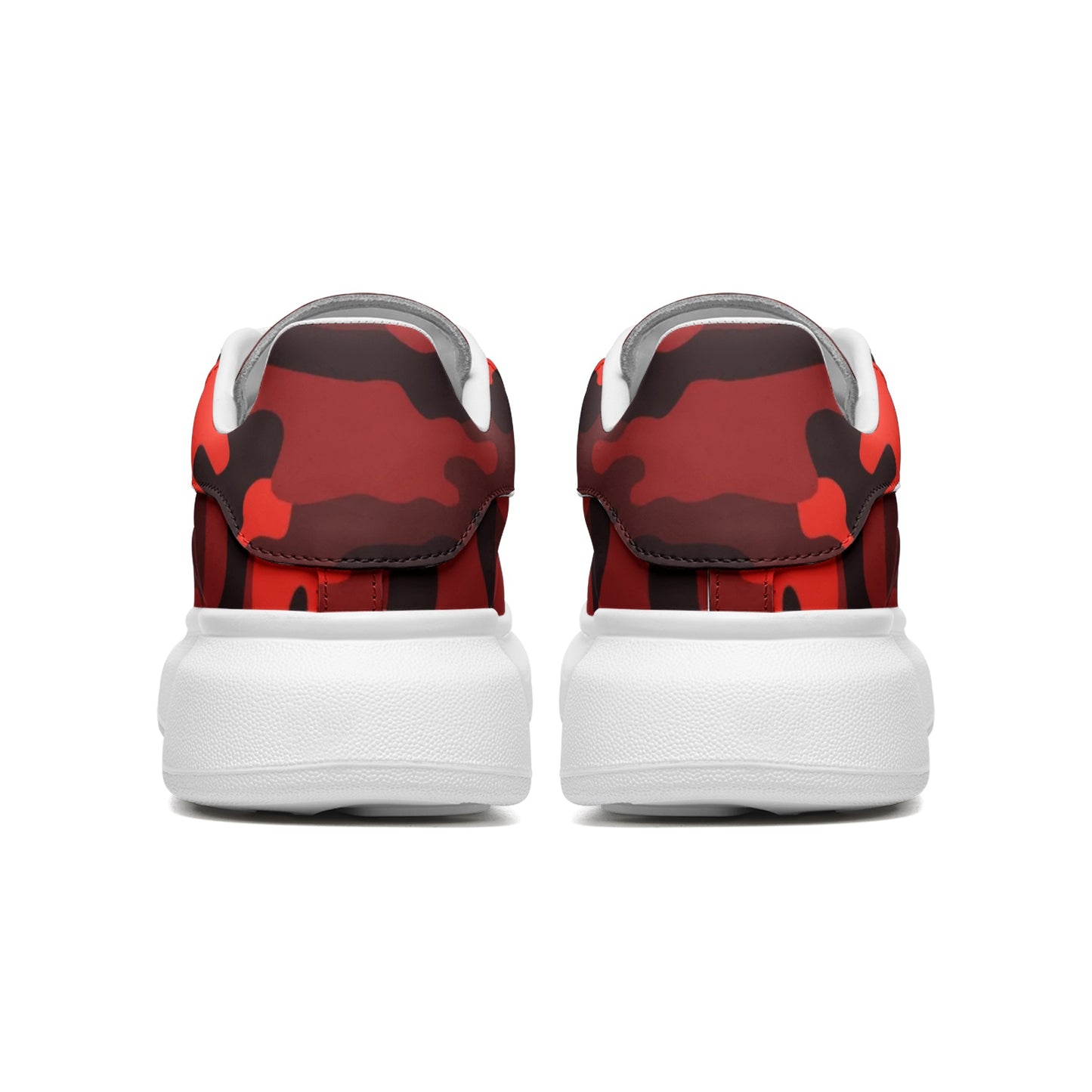 Oversized McQueen Sneakers | Scarlet Red & Black Camouflage