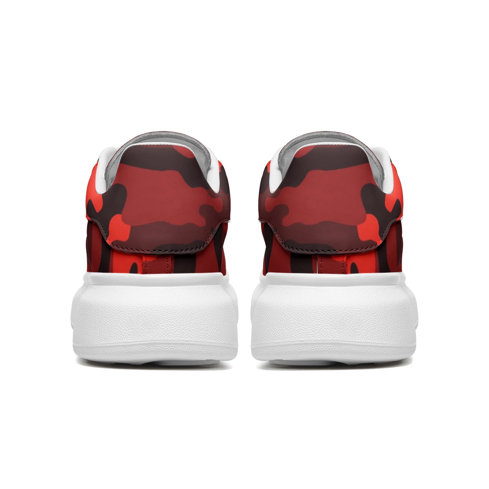 Oversized McQueen Sneakers | Scarlet Red & Black Camouflage