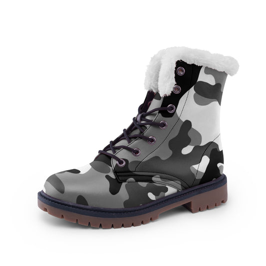 Snow Camo Boots | Black, Gray, and White Camouflage