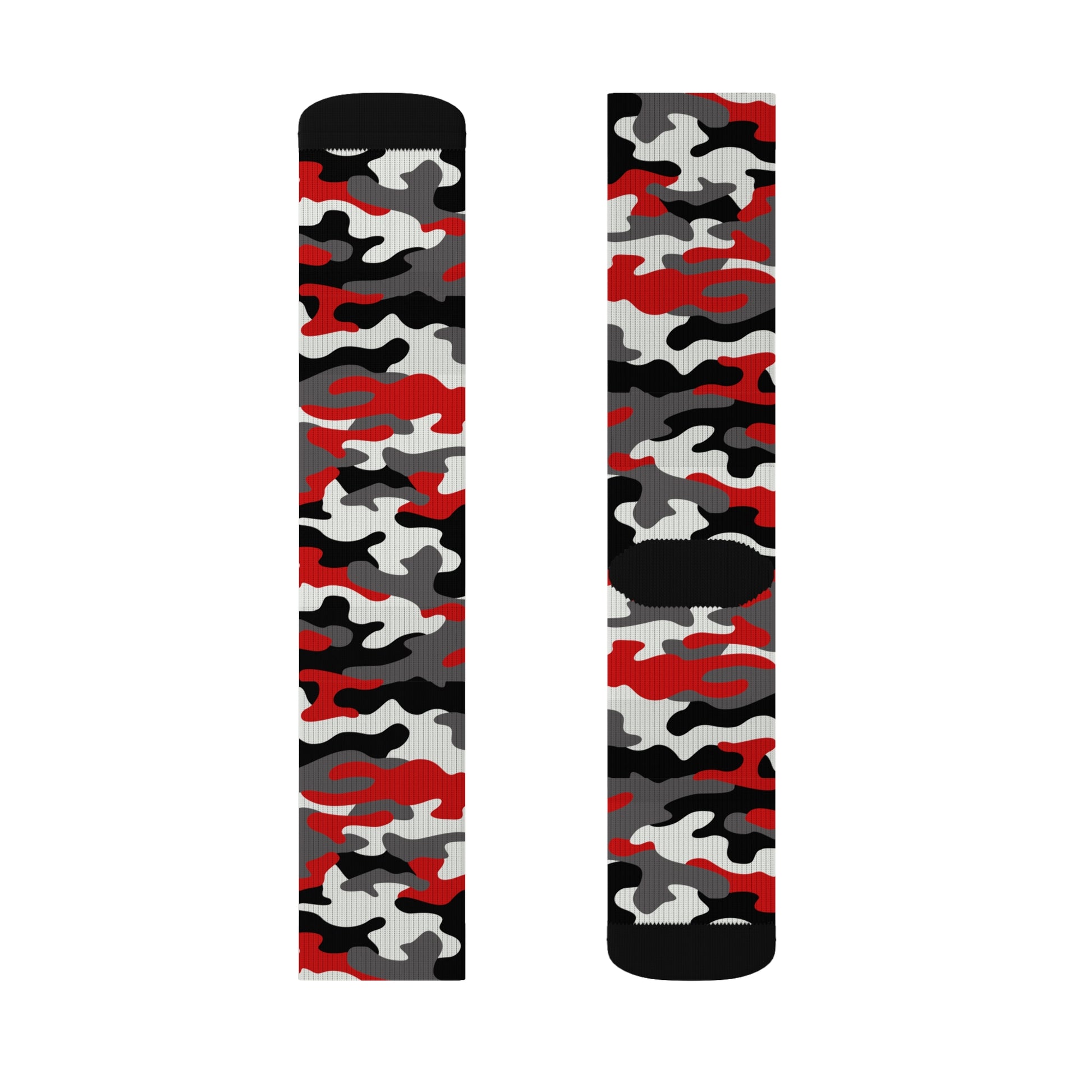 Camo Socks | Red, Black, and White Camouflage