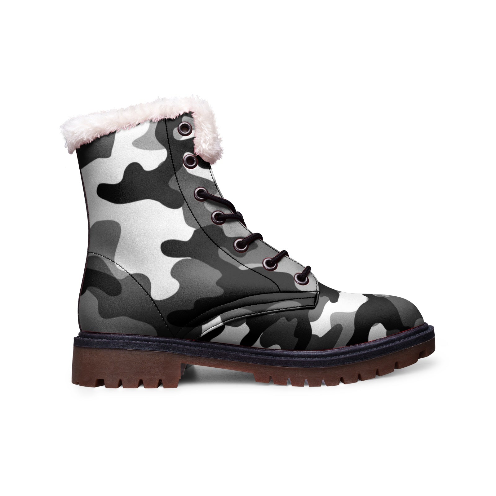 Snow Camo Boots | Black, Gray, and White Camouflage