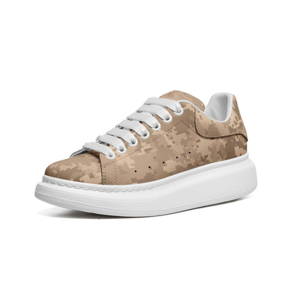 Oversized McQueen Sneakers | Brown Pixel Camouflage