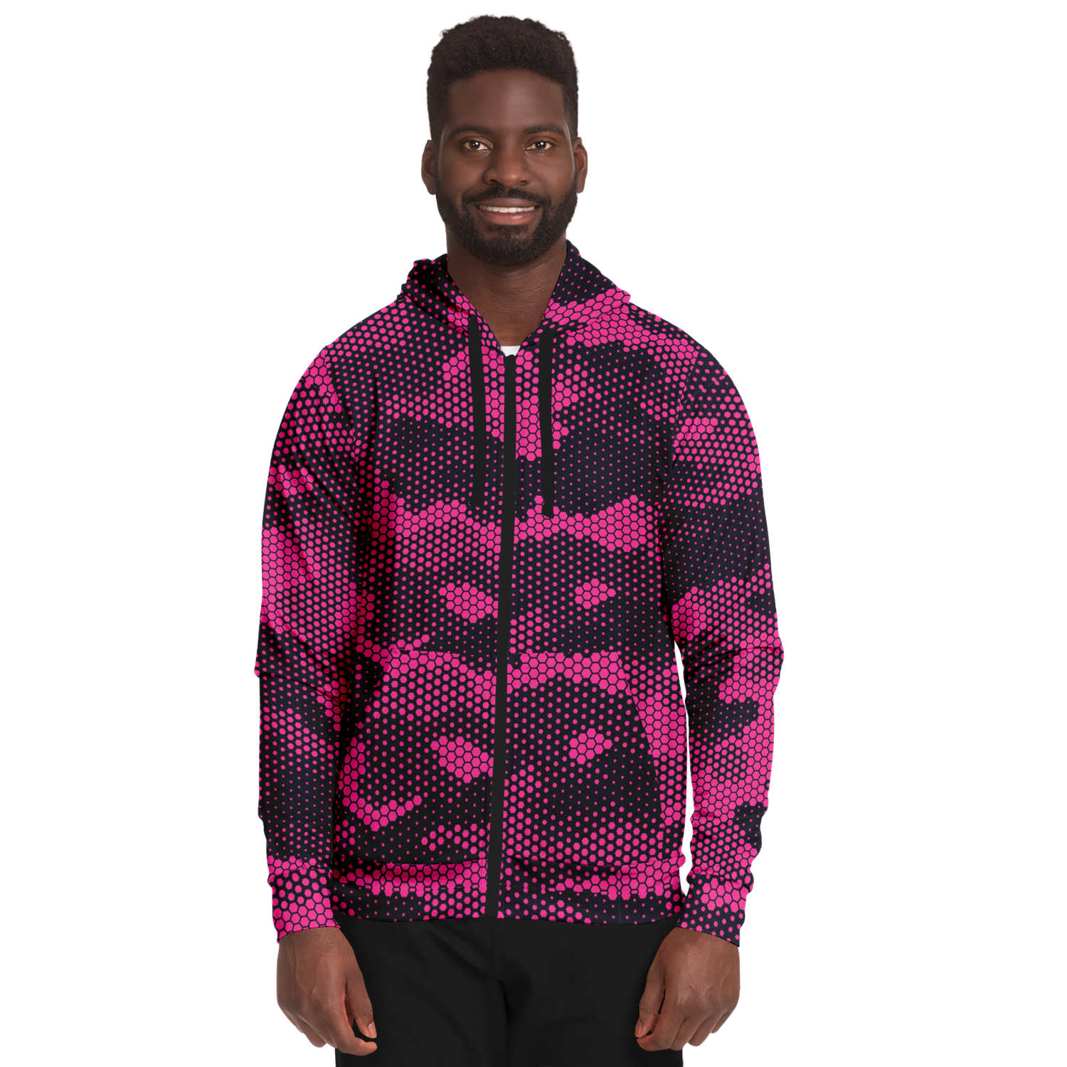 Zip-Up Hoodie | Digital Pink Camouflage