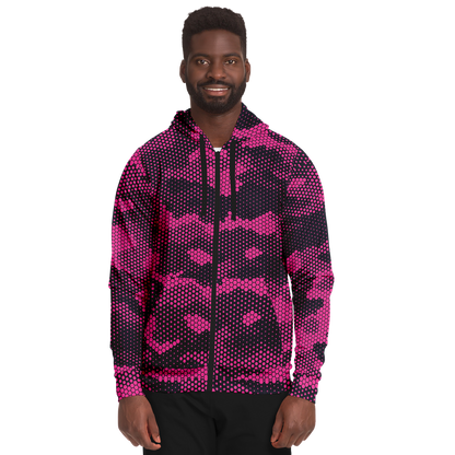 Zip-Up Hoodie | Digital Pink Camouflage