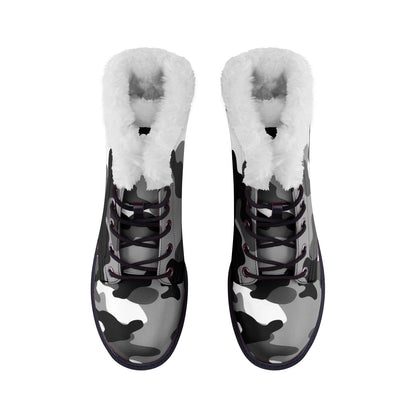 Snow Camo Boots | Black, Gray, and White Camouflage