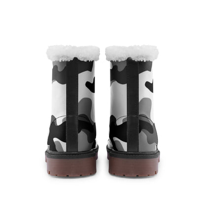 Snow Camo Boots | Black, Gray, and White Camouflage