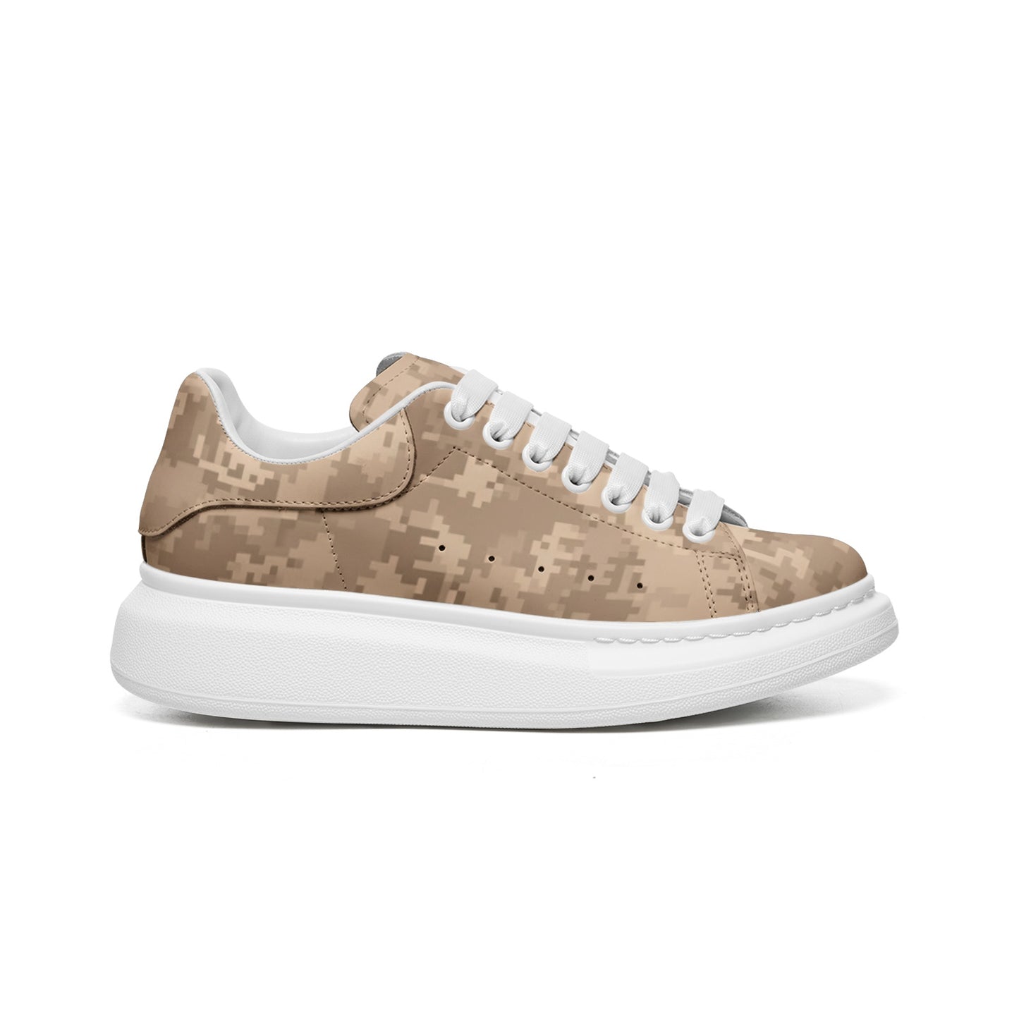 Oversized McQueen Sneakers | Brown Pixel Camouflage