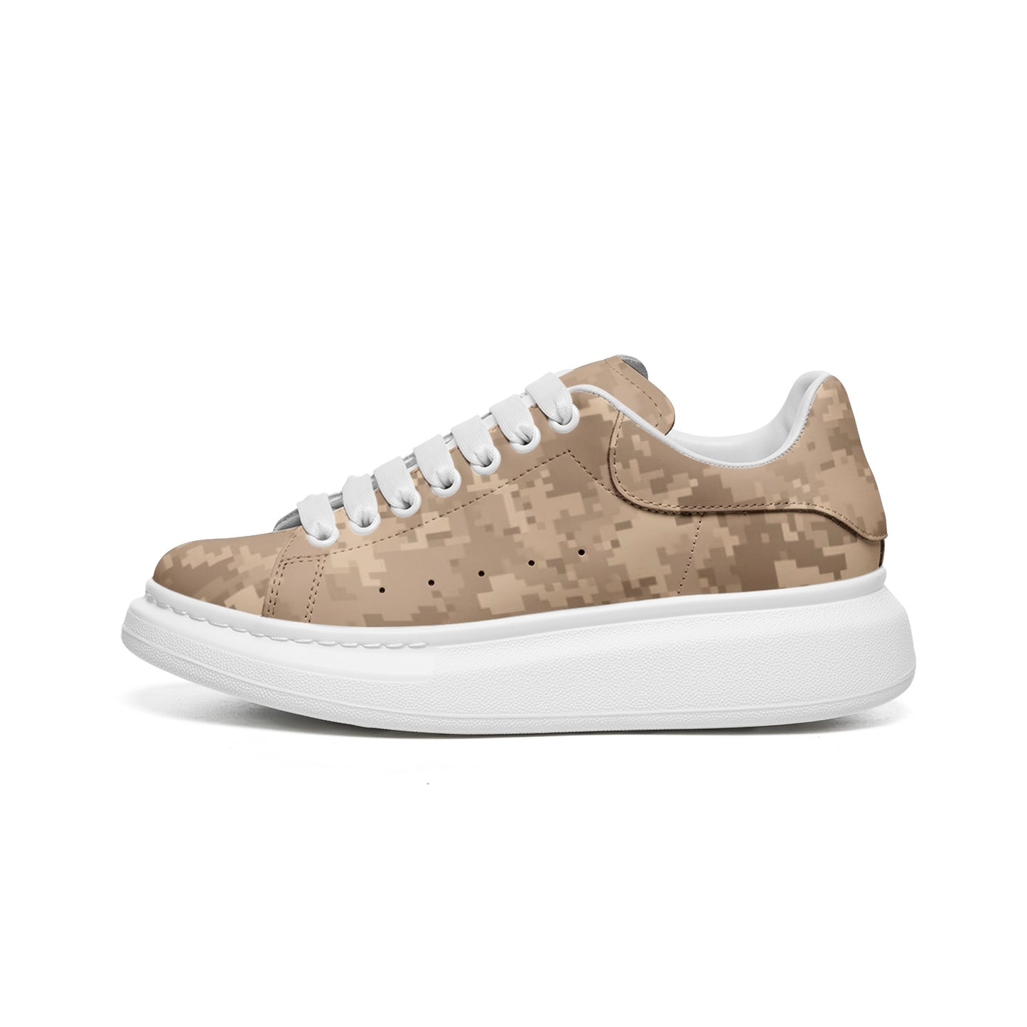 Oversized McQueen Sneakers | Brown Pixel Camouflage