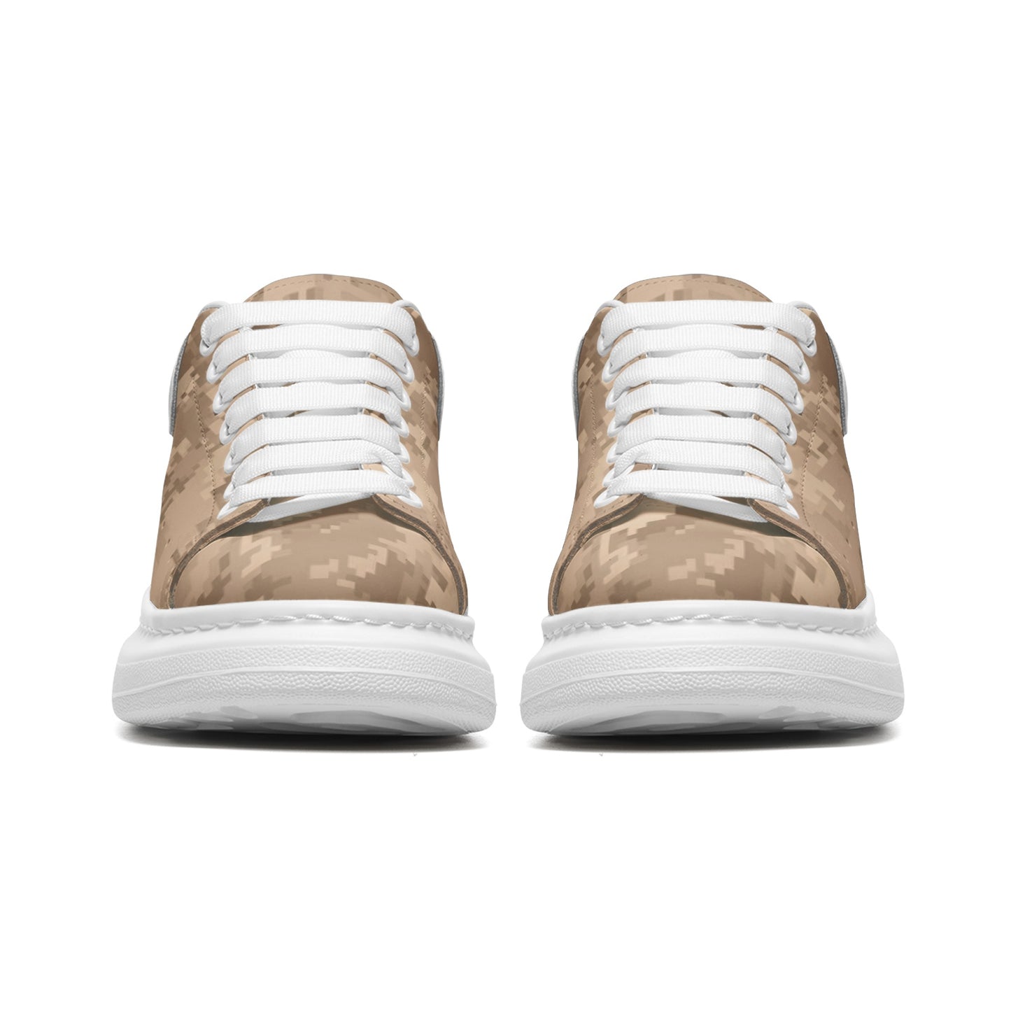 Oversized McQueen Sneakers | Brown Pixel Camouflage