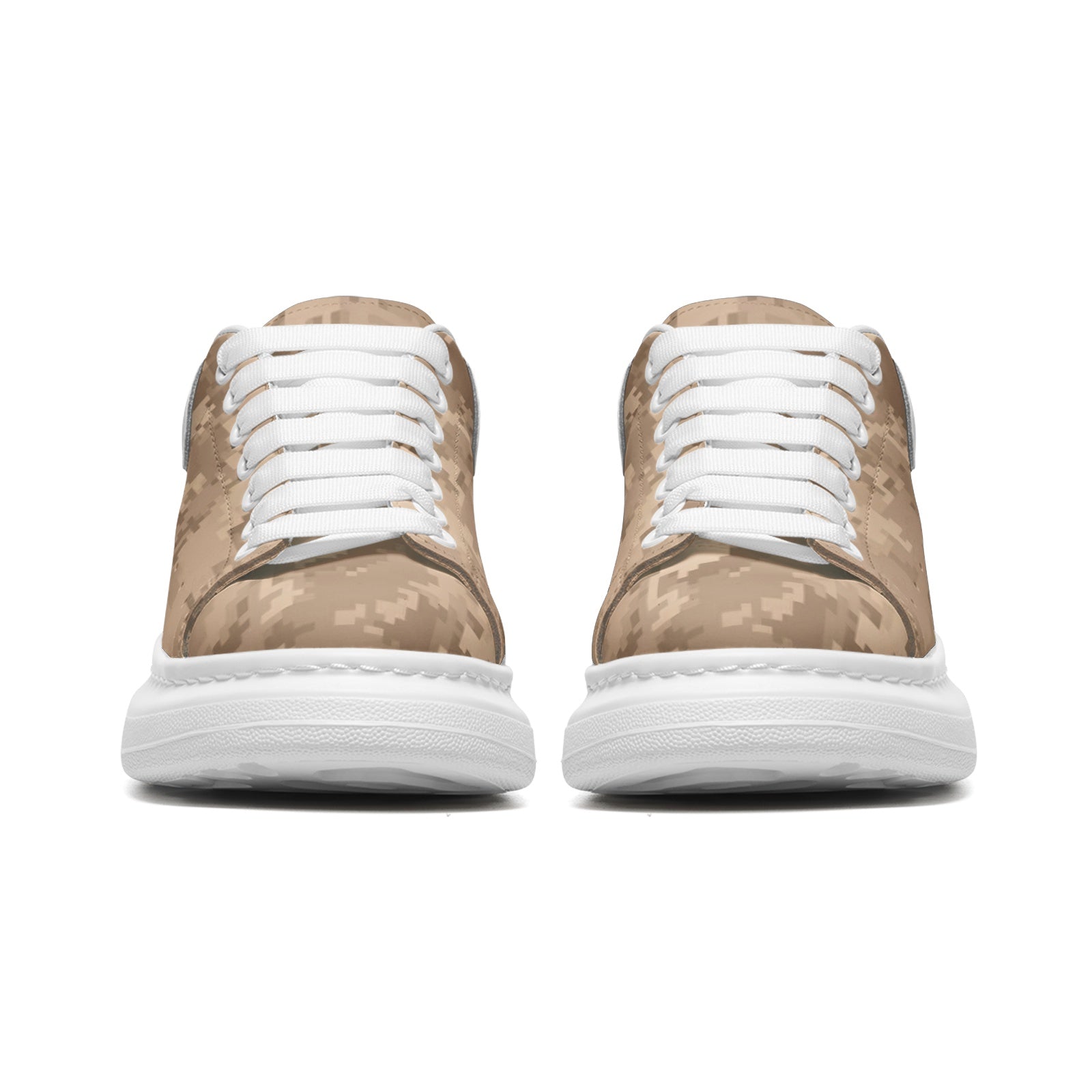 Oversized McQueen Sneakers | Brown Pixel Camouflage