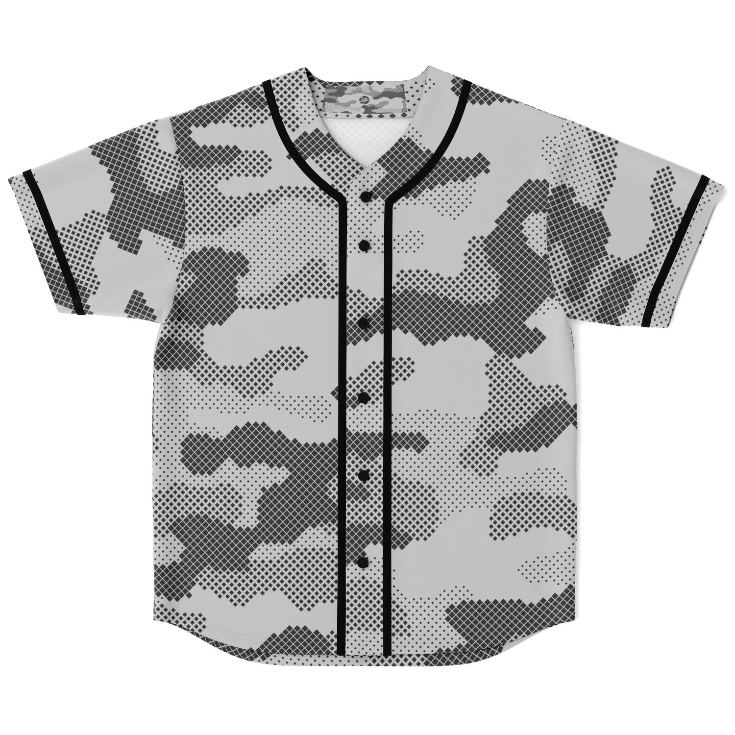 Camo Baseball Jersey | Black & White Digital Dotted