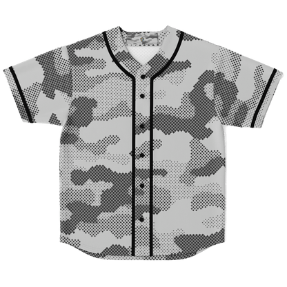 Camo Baseball Jersey | Black & White Digital Dotted