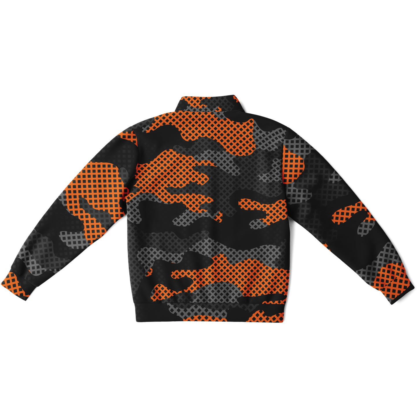 Camo Track Jacket | Orange & Black Pixel Camouflage