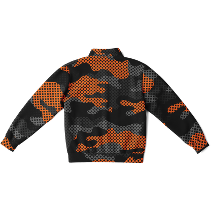 Camo Track Jacket | Orange & Black Pixel Camouflage