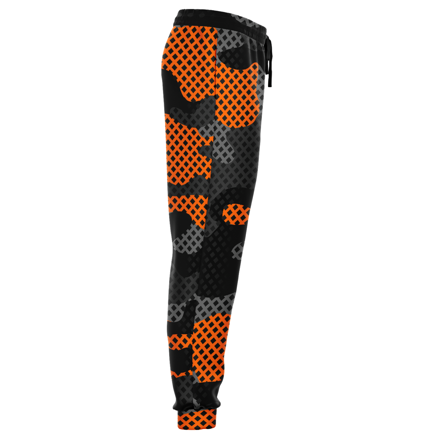 Camo Joggers | Unisex | Black & Orange Pixel