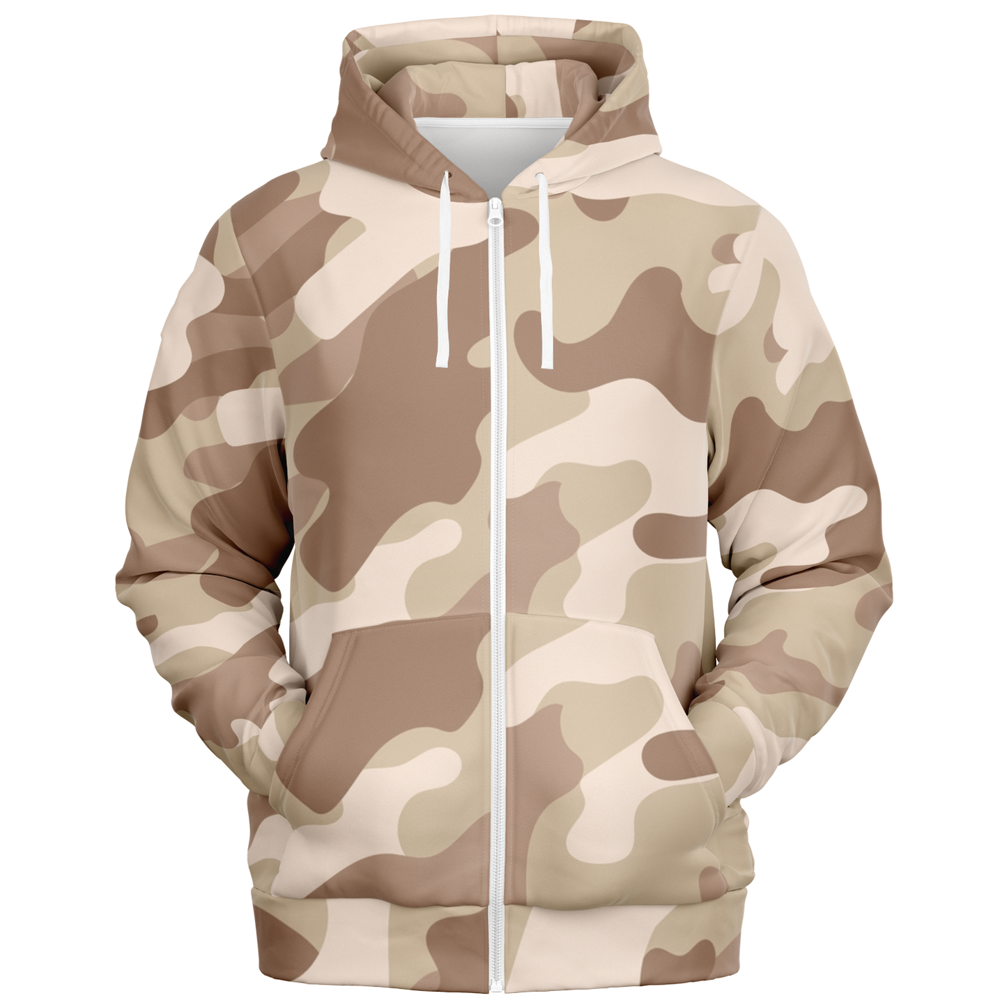 Zip-Up Hoodie | Desert Brown Camouflage