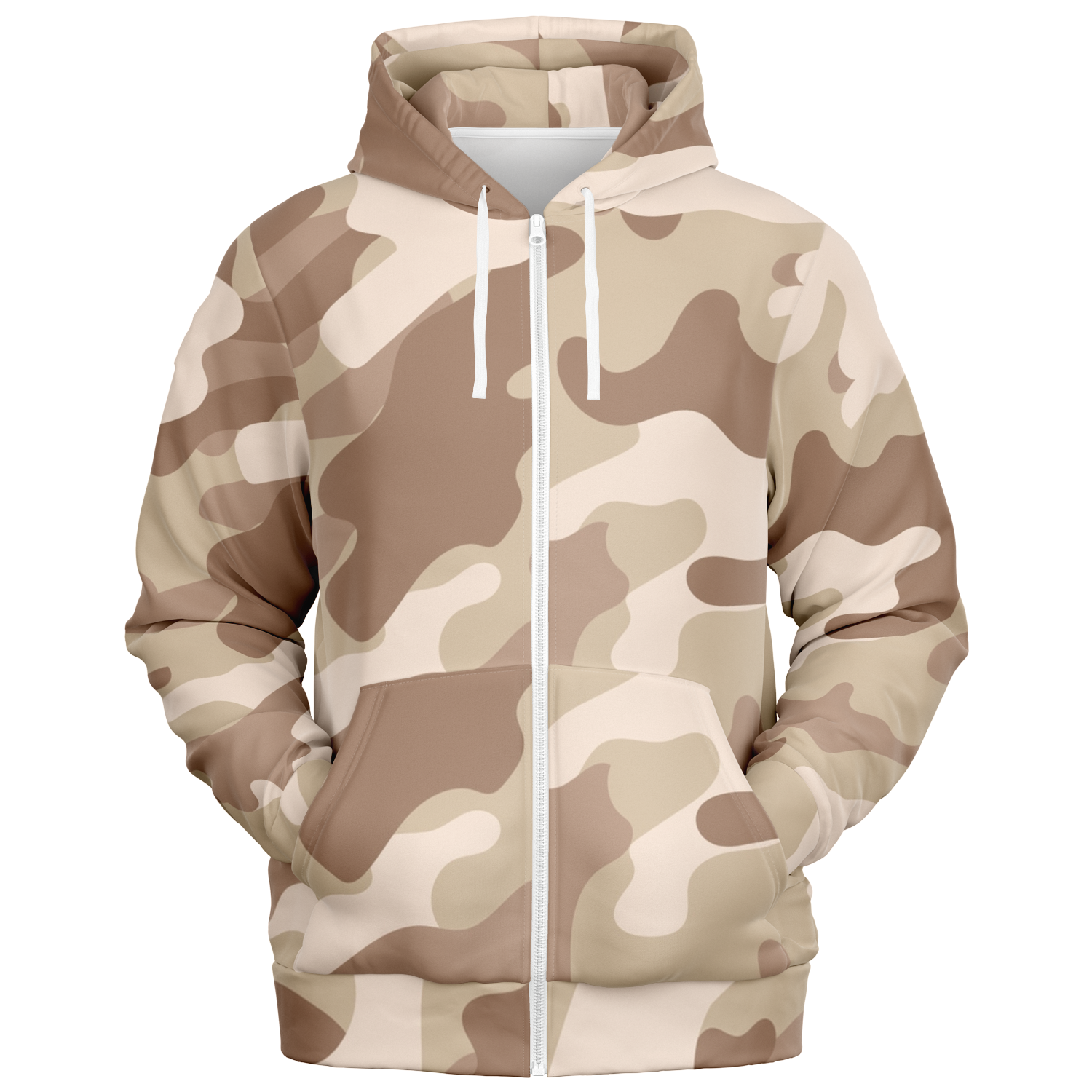 Zip-Up Hoodie | Desert Brown Camouflage