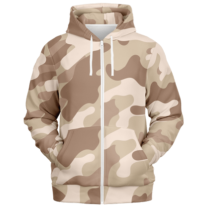 Zip-Up Hoodie | Desert Brown Camouflage