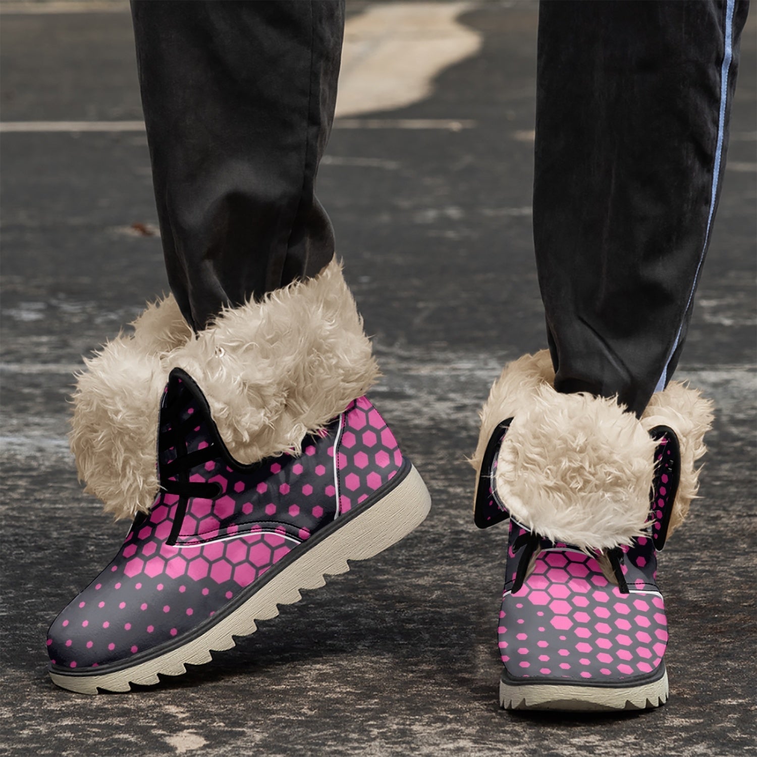 Camo Boots | Digital Pink Cotton-Pad Fur Lining