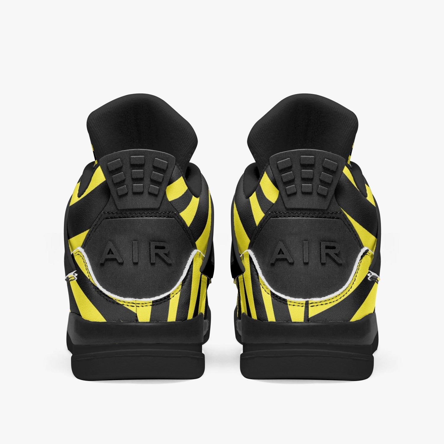 Zebra Jordans AJ4 | Yellow and Black Sneakers