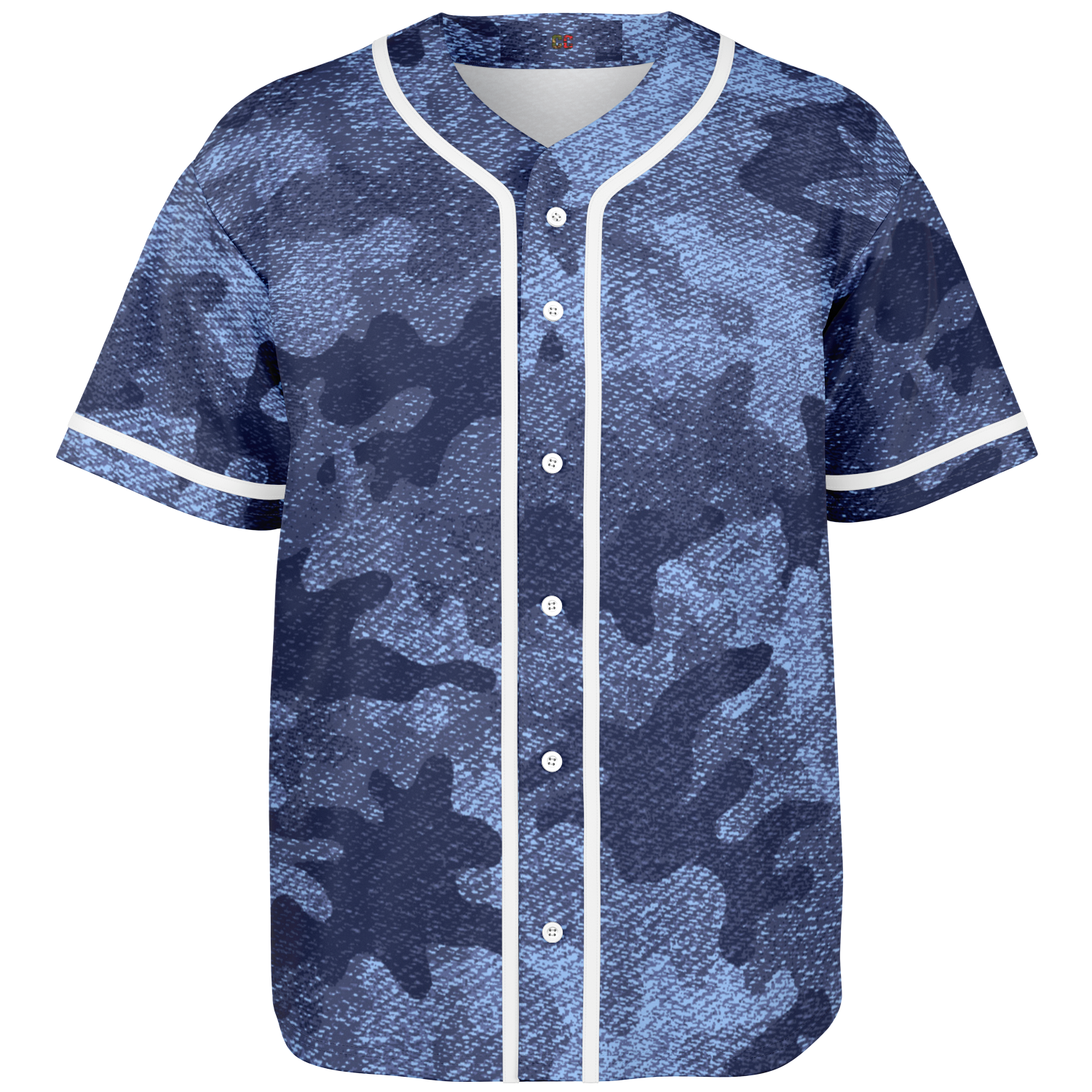 Camo Baseball Jersey | Denim Blue Camouflage