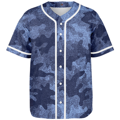 Camo Baseball Jersey | Denim Blue Camouflage