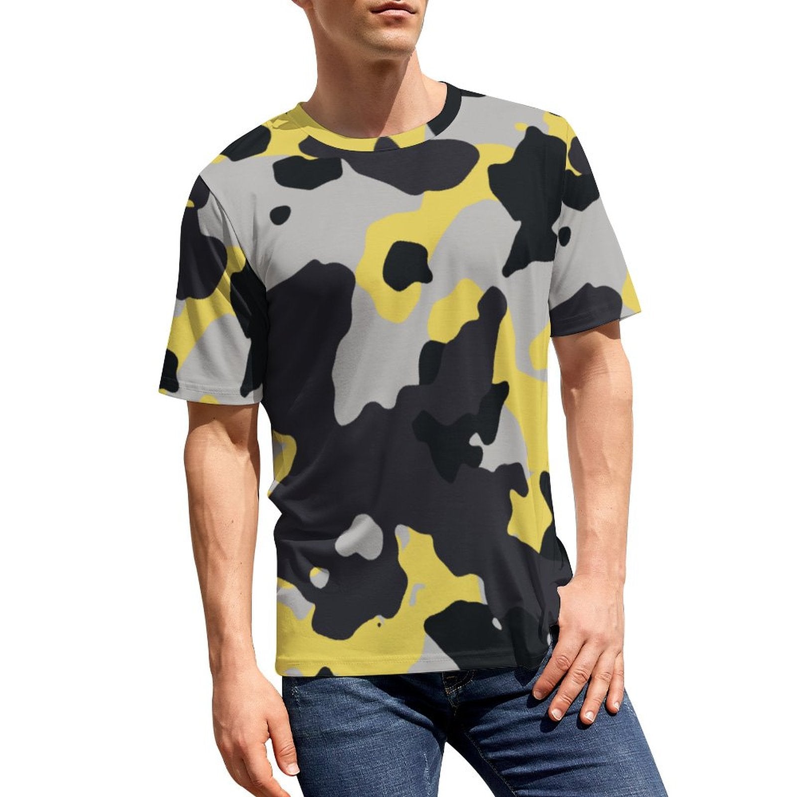 Camo Shirt | Yellow, Black & Silver Camouflage T