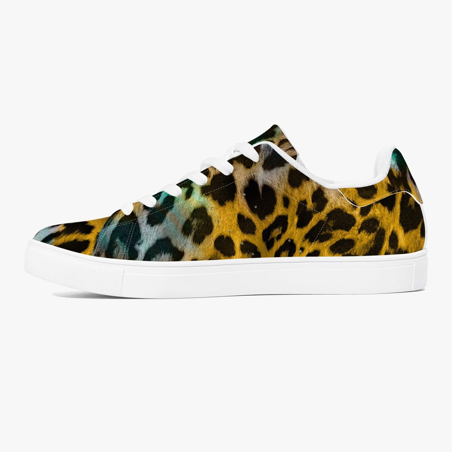 Leopard Sneakers | Classic Low-Top | Yellow and Blue