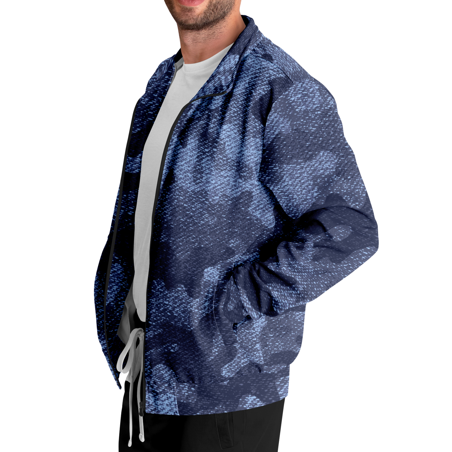 Camo Track Jacket | Denim Blue Camouflage