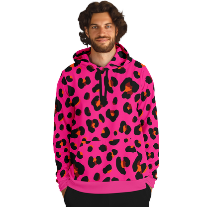 Leopard Hoodie | Cerise Pink, Orange and Black