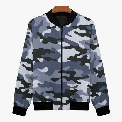 Women's Camo Bomber Jacket | Light Blue Camouflage