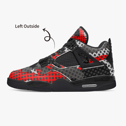 Camo Jordans AJ4 | Mixed Red, Gray & Black Pixel Camouflage