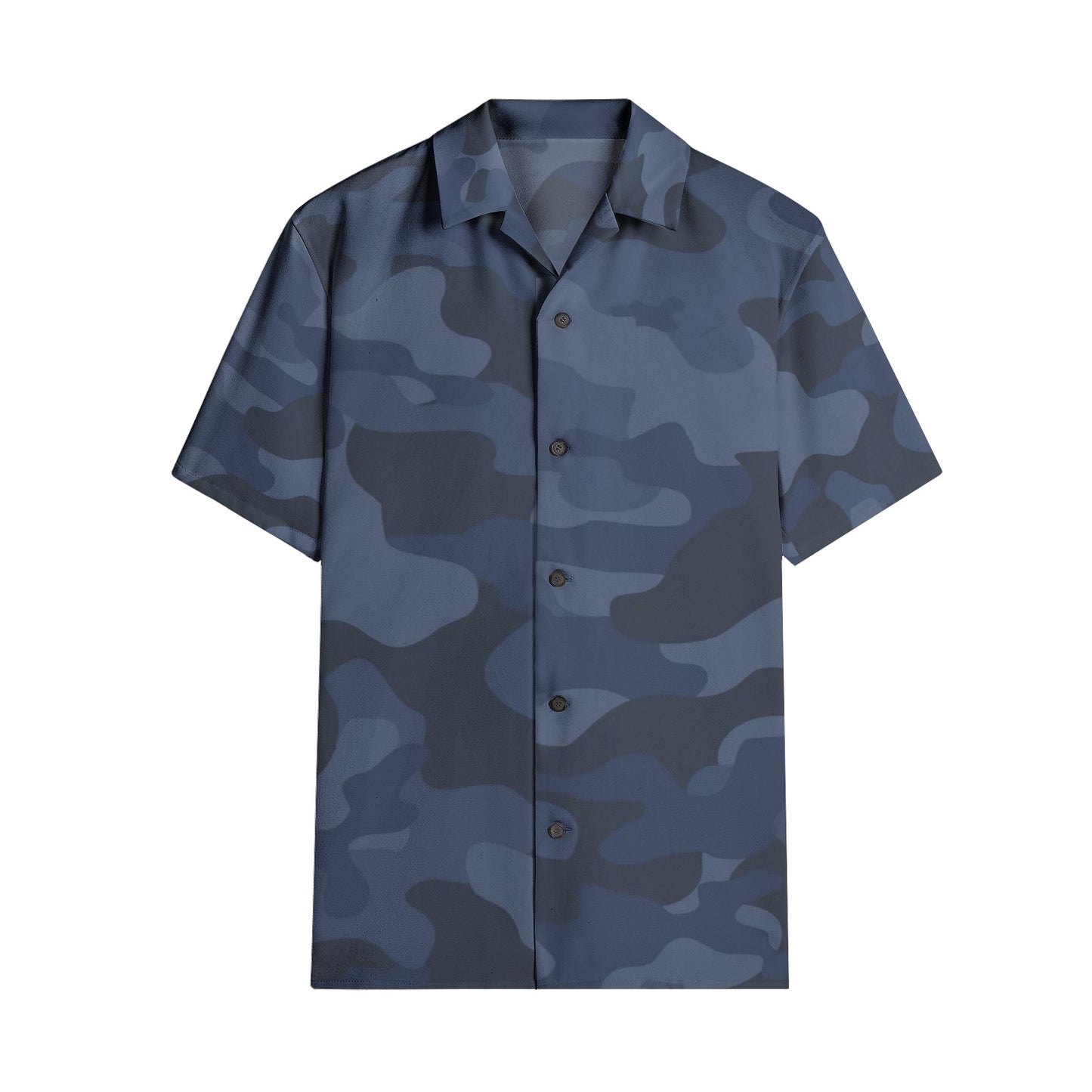 Cotton Camo Shirt For Men | Deep Blue Short-Sleeve