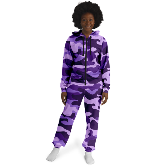 Camo Onesie | Purple, Blue and Mauve Camouflage