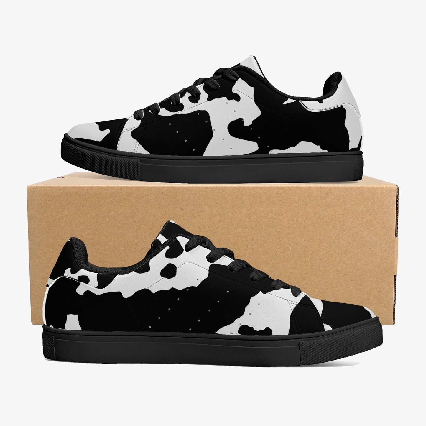 Camo Sneakers | Classic Low-Top Leather | Black & White