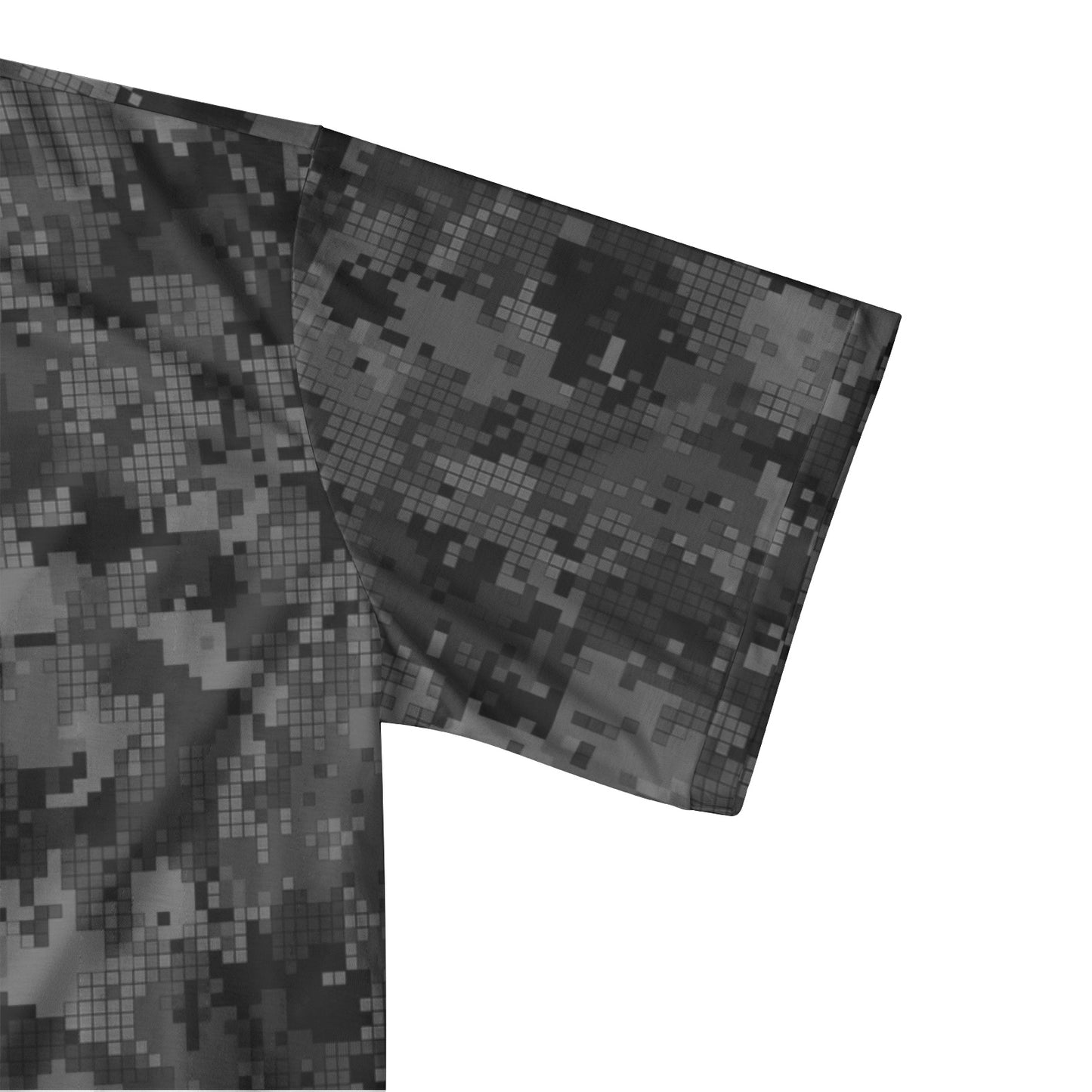 Gray Camo Golf Shirt | Digital Monochrome Camouflage