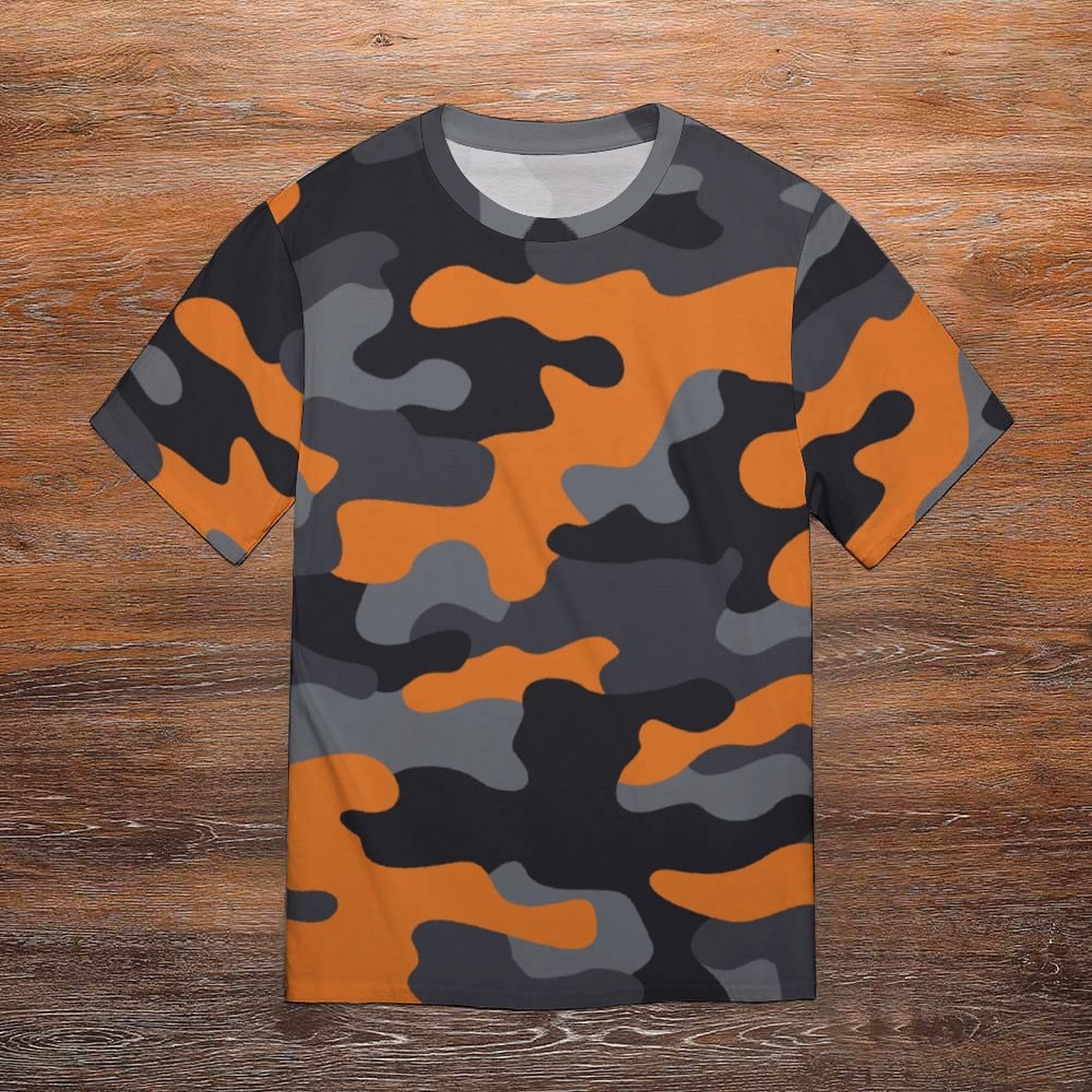 Camo Shirt | Orange, Gray & Black Camouflage T