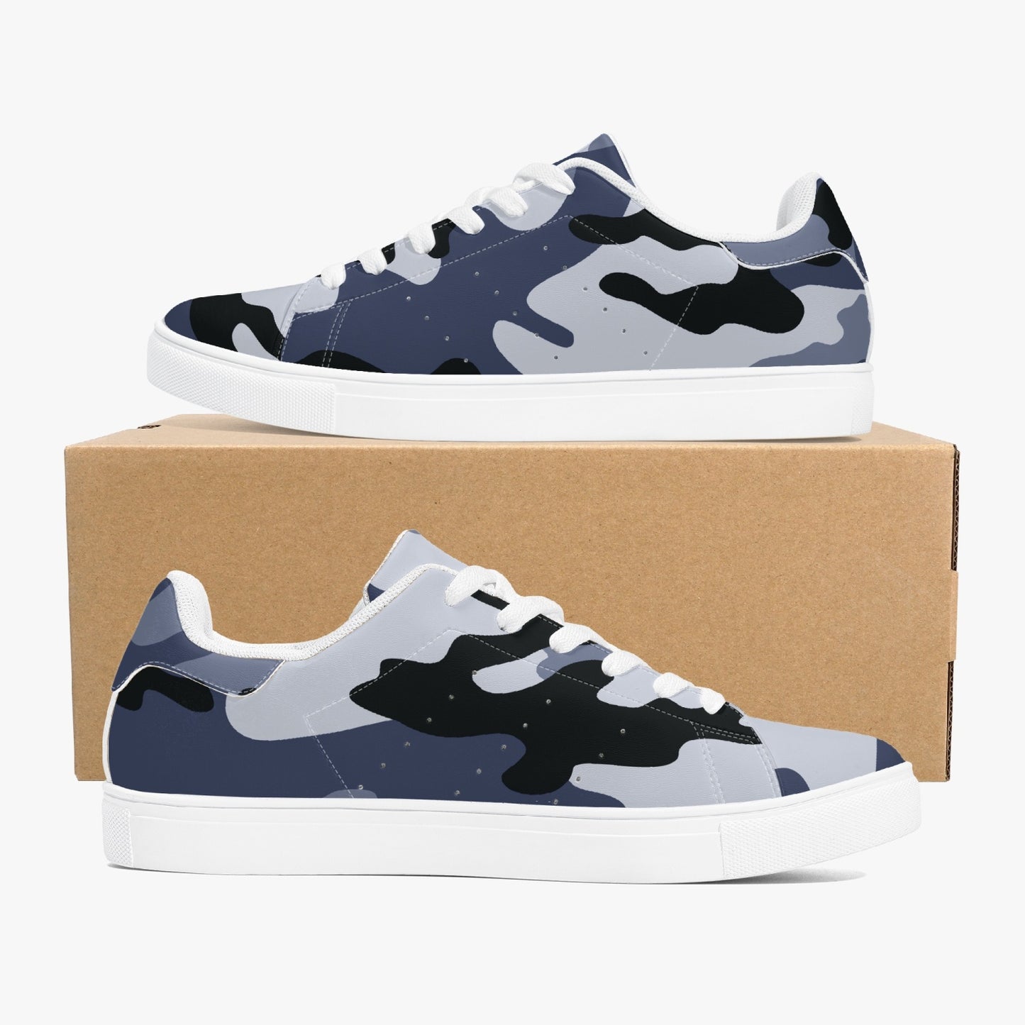 Camo Sneakers | Classic Low-Top Leather | Light Blue