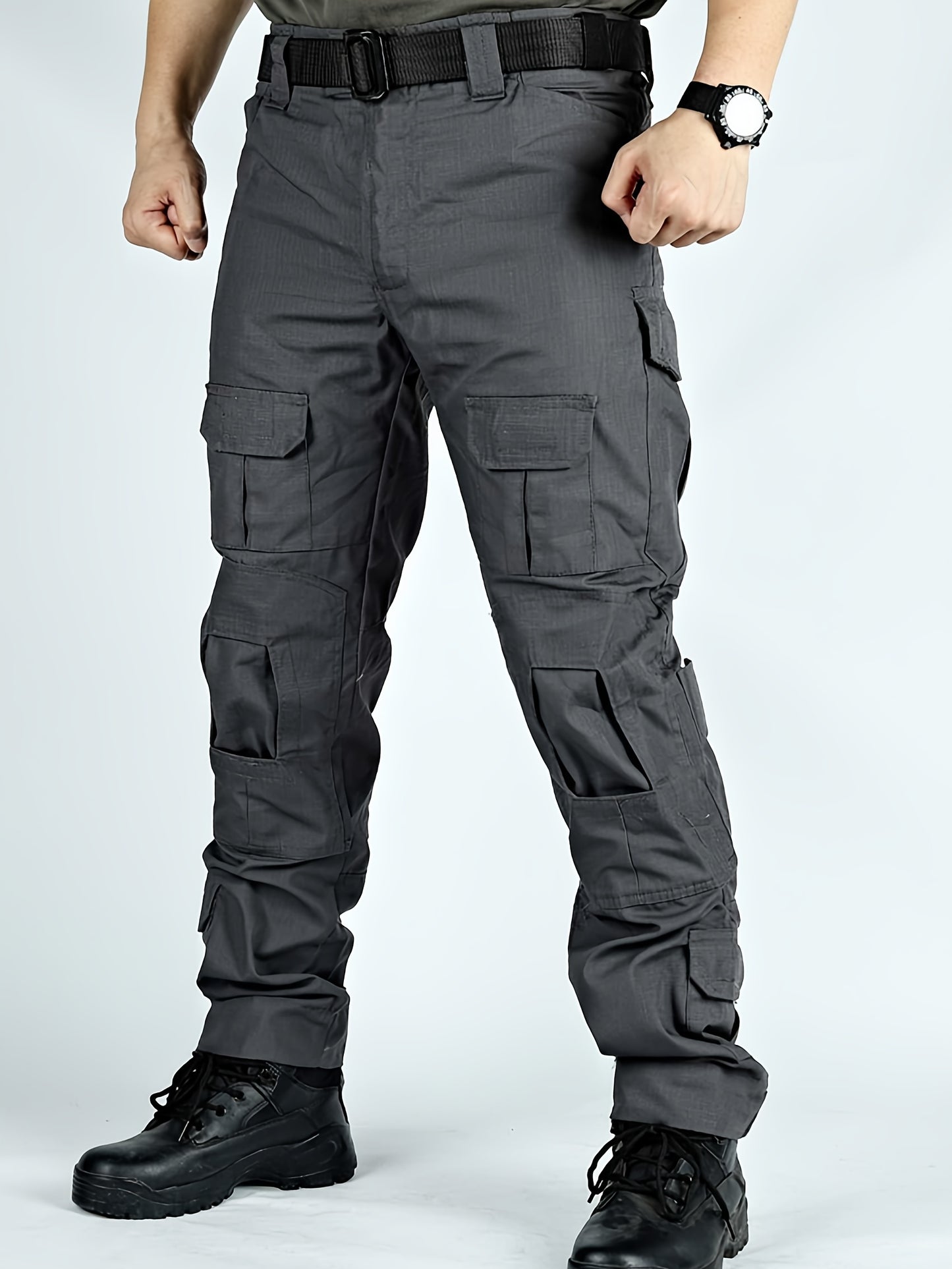 Men's Tactical Camo Cargo Pants | Non-Stretch | Black Khaki