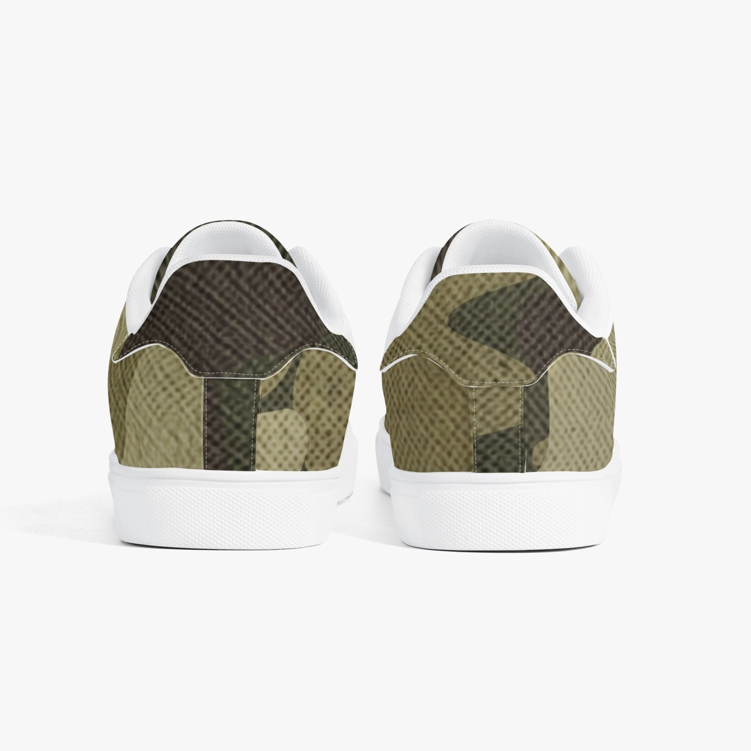 Camo Sneakers | Classic Low-Top Leather | Green Fabric