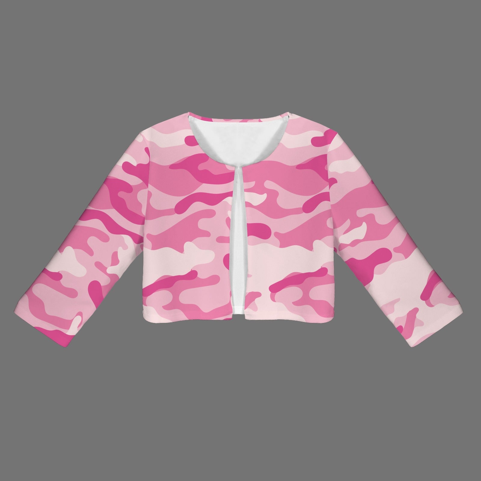 Camo Blazer | Cropped Open Front | Lavender Pink Camouflage