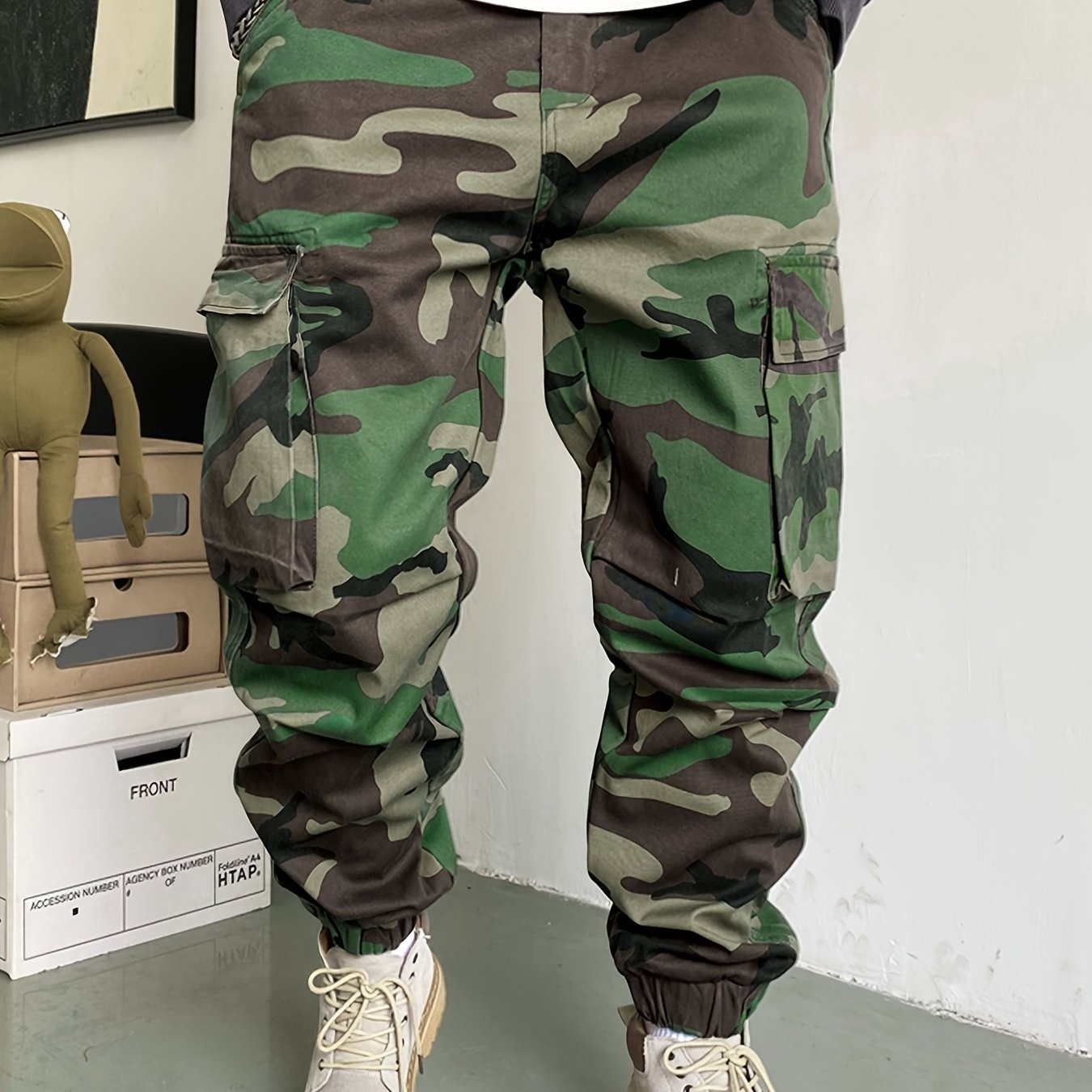 Streetwear Camo Cargo Pants with Multiple Pockets