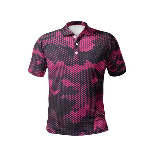 Camo Golf Shirt | Digital Pink Camouflage