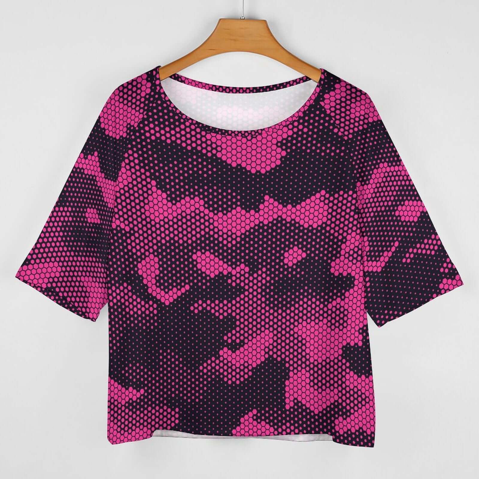 Off The Shoulder Top | Pink Digital Camo Shirt